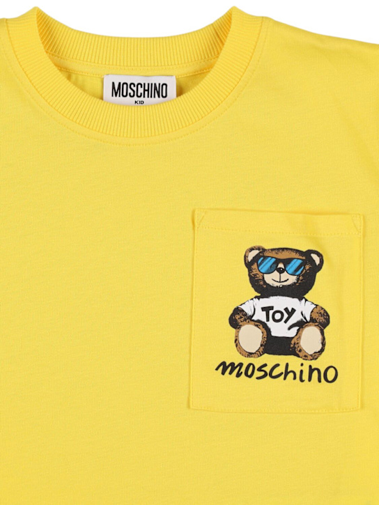Moschino: コットンTシャツ＆ショートパンツ - イエロー - kids-boys_1 | Luisa Via Roma