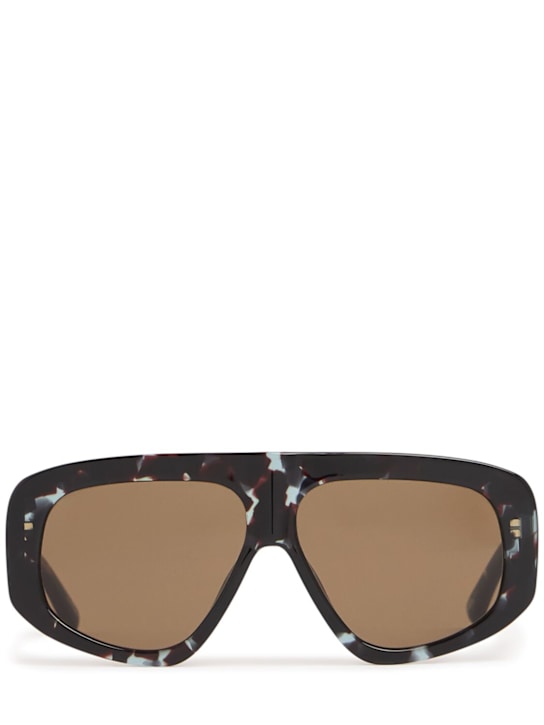 The Attico: Attico57 mask squared sunglasses - Brown/Tortoise - women_0 | Luisa Via Roma