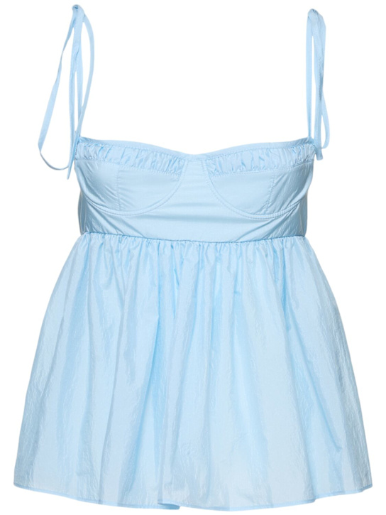 Cecilie Bahnsen: Alora shiki light taffeta top - Light Blue - women_0 | Luisa Via Roma