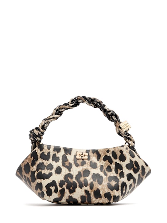 GANNI: Mini Bou leo print top handle bag - Leopard - women_0 | Luisa Via Roma