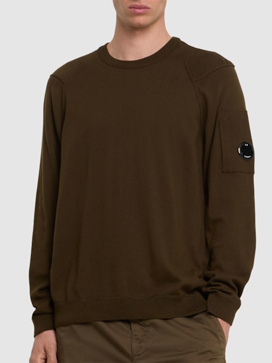 C.P. Company: Sea Island crewneck lens sweater - Green - men_2 | Luisa Via Roma