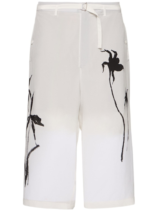 Yohji Yamamoto: Pantaloni larghi in seta con cintura - men_0 | Luisa Via Roma