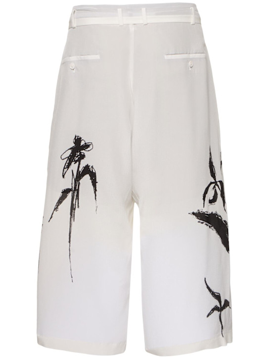 Yohji Yamamoto: Pantaloni larghi in seta con cintura - men_4 | Luisa Via Roma