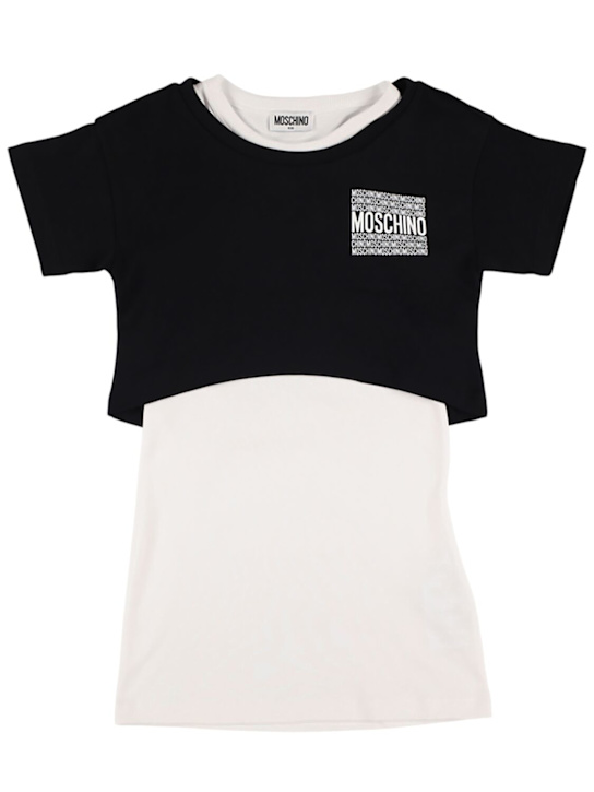 Moschino: コットンクロップTシャツ＆タンクドレス - kids-girls_0 | Luisa Via Roma