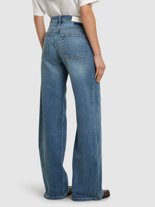 RE/DONE: Mid rise cotton blend wide leg jeans - Blue - women_2 | Luisa Via Roma