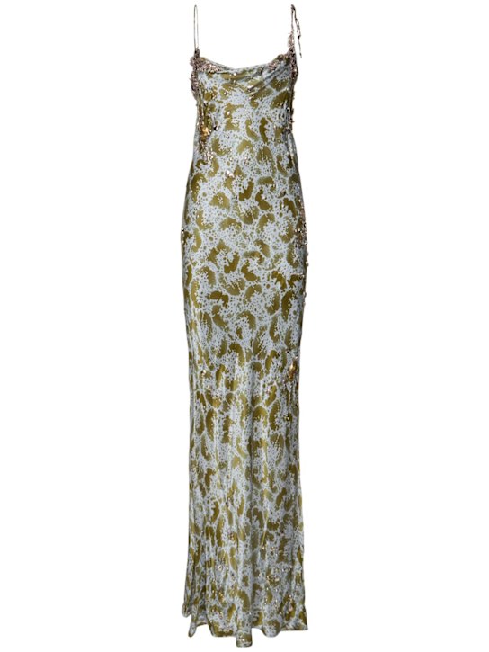 Dries Van Noten: Deryl embroidered silk satin dress - women_0 | Luisa Via Roma