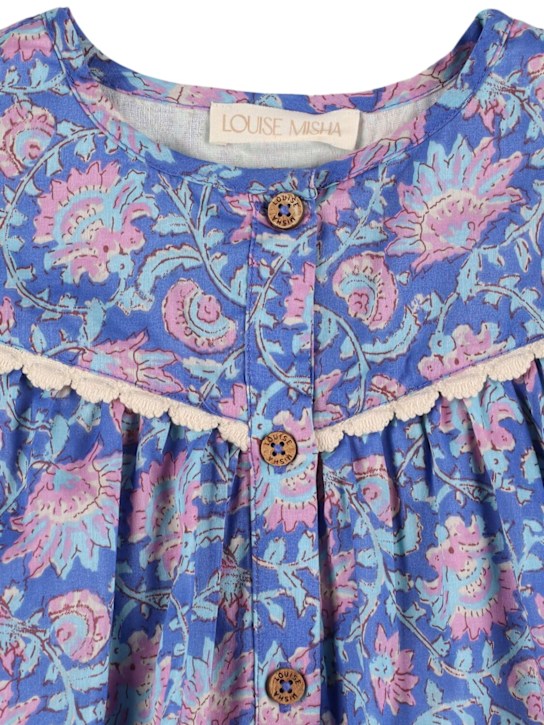 Louise Misha: Vestito in gauze di cotone stampato - kids-girls_1 | Luisa Via Roma
