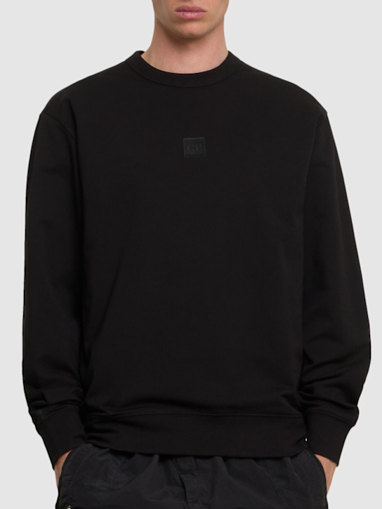 C.P. Company: Metropolis crewneck logo sweatshirt - Black - men_2 | Luisa Via Roma