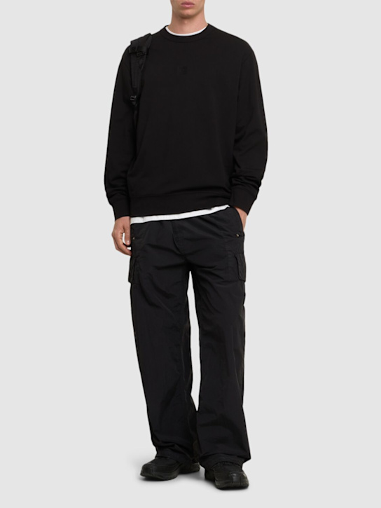 C.P. Company: Metropolis crewneck logo sweatshirt - Black - men_1 | Luisa Via Roma