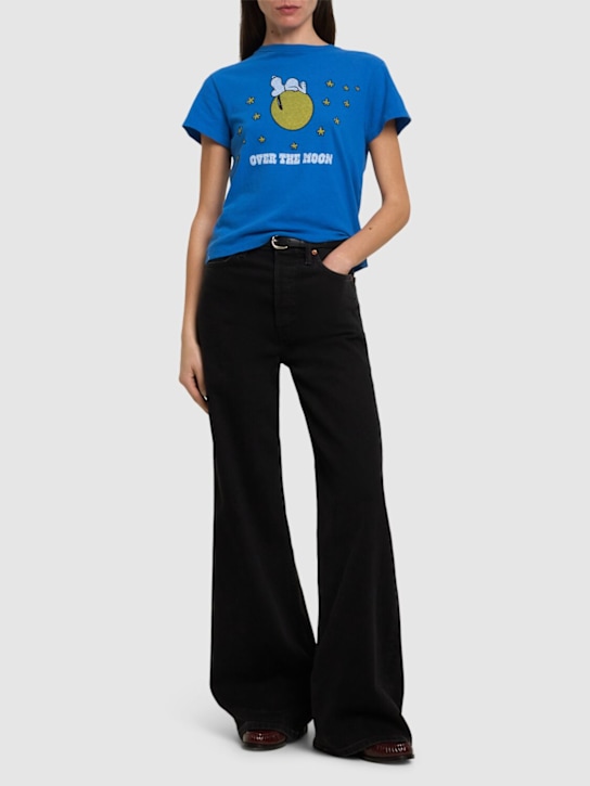 RE/DONE: Classic printed cotton t-shirt - Blue - women_1 | Luisa Via Roma