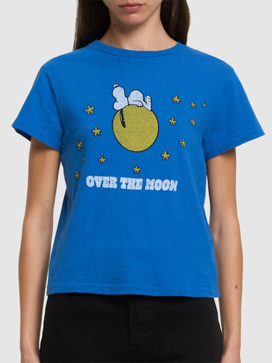 RE/DONE: Classic printed cotton t-shirt - Blue - women_2 | Luisa Via Roma