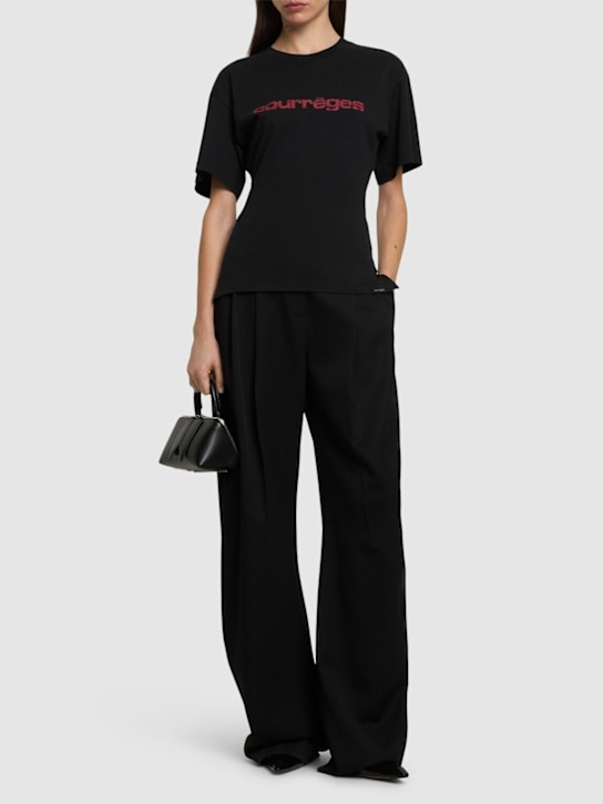 Courrèges: Logo printed t-shirt - women_1 | Luisa Via Roma