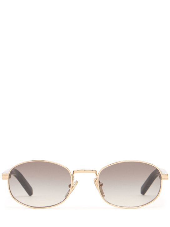 Prada: Iconic Plaque metal sunglasses - Grey - women_0 | Luisa Via Roma