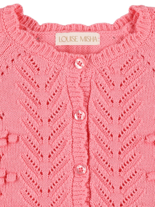 Louise Misha: コットンニットカーディガン - フクシャ - kids-girls_1 | Luisa Via Roma