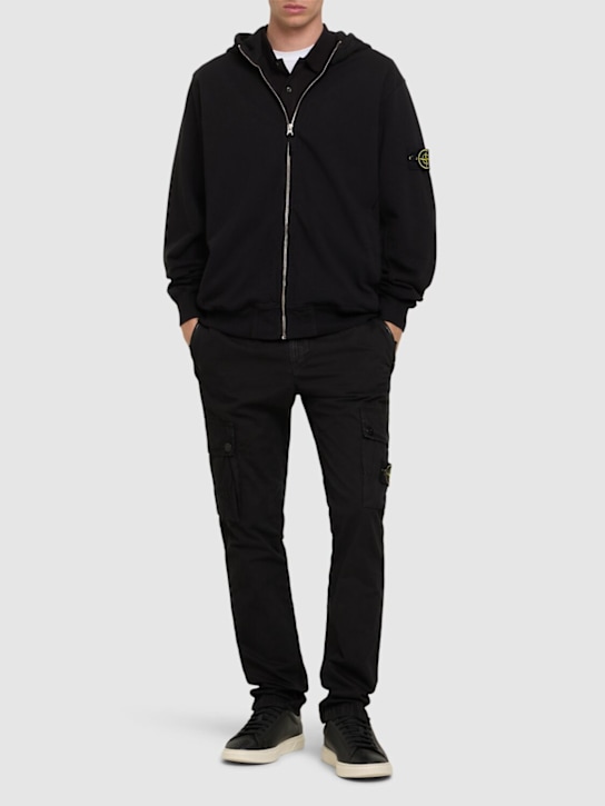 Stone Island: Slim cargo pants - Nero - men_1 | Luisa Via Roma
