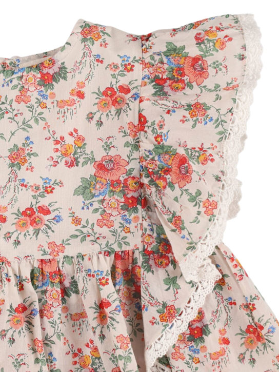 Louise Misha: Floral print cotton shirt - White/Multi - kids-girls_1 | Luisa Via Roma