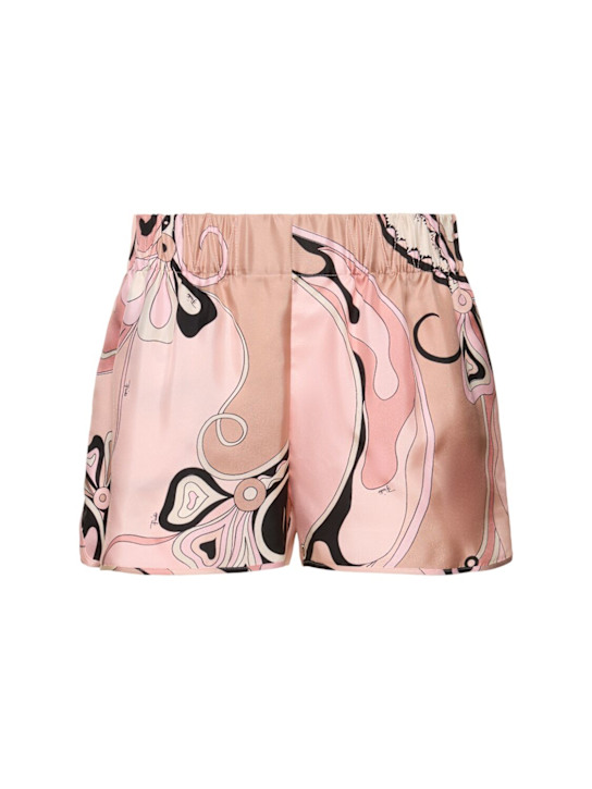 Pucci: Printed silk twill shorts - Nude/Multi - women_0 | Luisa Via Roma