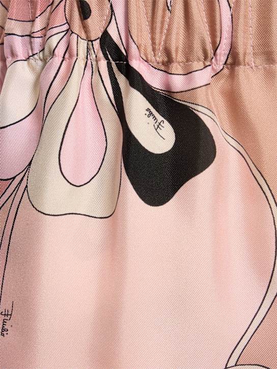 Pucci: Printed silk twill shorts - Nude/Multi - women_4 | Luisa Via Roma