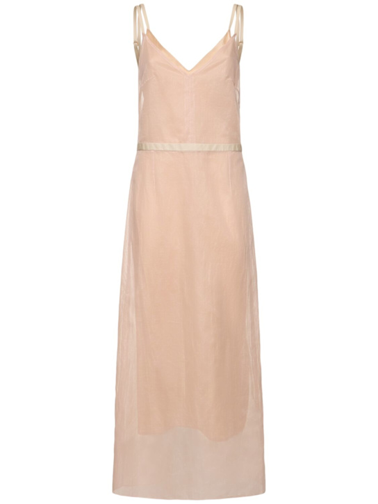 Carven: Cotton organza midi slip dress - Pink - women_0 | Luisa Via Roma