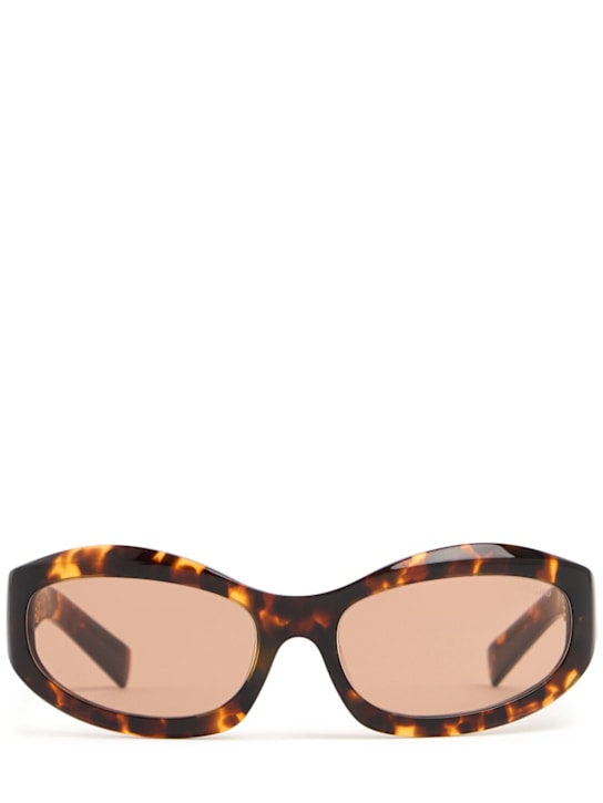 Miu Miu: Occhiali da sole in acetato - Marrone - women_0 | Luisa Via Roma