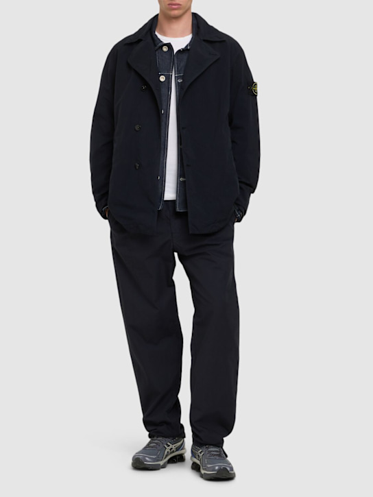 Stone Island: Peacoat doppiopetto - Navy - men_1 | Luisa Via Roma
