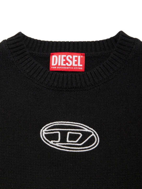 Diesel Kids: Wool blend knit sweater - ブラック - kids-girls_1 | Luisa Via Roma