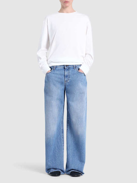 The Row: Eglitta mid rise boyfriend jeans - Blue - women_1 | Luisa Via Roma