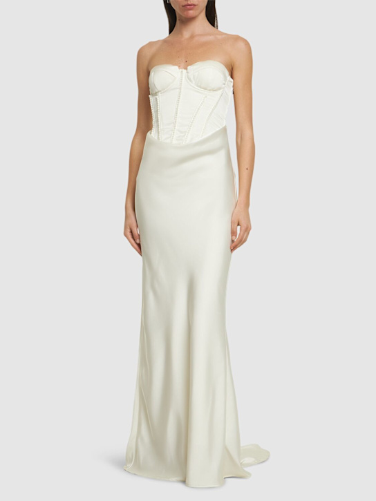 Rotate: Embellished satin corset dress - women_1 | Luisa Via Roma