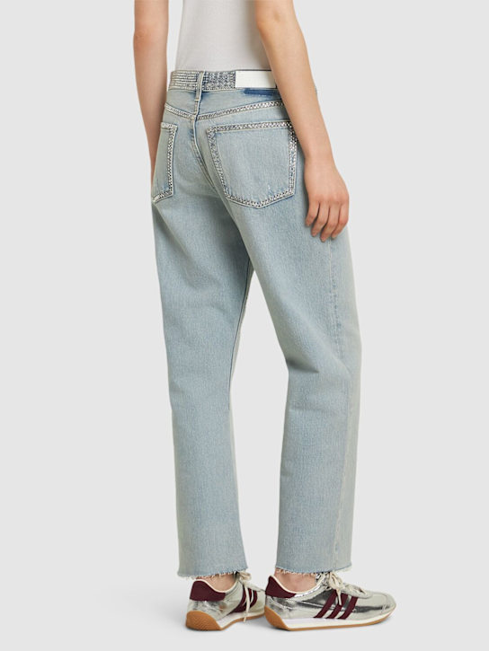 RE/DONE: Easy straight crop embellished jeans - Blue - women_2 | Luisa Via Roma