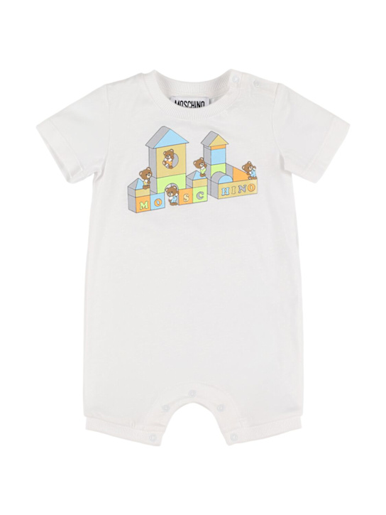 Moschino: Spielanzug aus Baumwolle mit Druck - Weiß - kids-boys_0 | Luisa Via Roma
