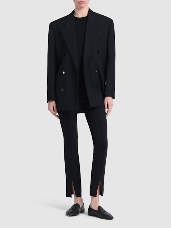 The Row: Thilde cropped jersey pants - Black - women_1 | Luisa Via Roma