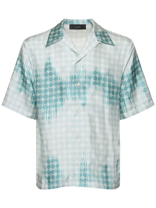 Amiri: MA Quad bleached viscose shirt - Light Blue - men_0 | Luisa Via Roma