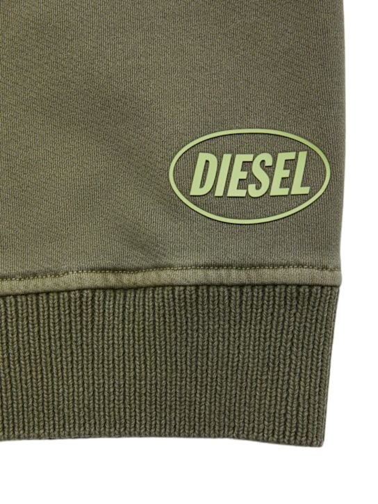 Diesel Kids: Cotton knit sweater - ミリタリーグリーン - kids-boys_1 | Luisa Via Roma