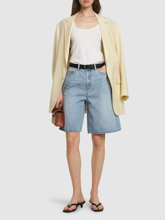 Dunst: Relaxed denim Bermuda shorts - Light Blue - women_1 | Luisa Via Roma