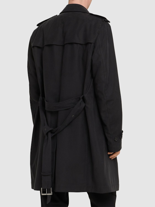 Boss: Hyde lyocell & cotton trench coat - Black - men_2 | Luisa Via Roma