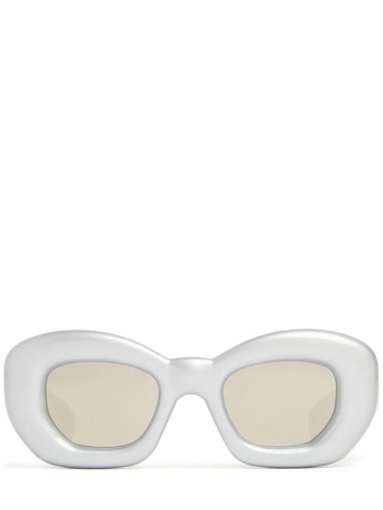 Loewe: Inflated cat-eye sunglasses - Silver - men_0 | Luisa Via Roma