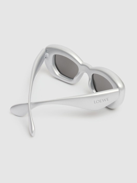 Loewe: Inflated cat-eye sunglasses - Silver - men_3 | Luisa Via Roma