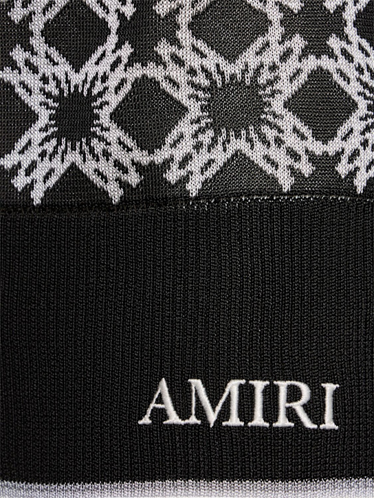 Amiri: MA Quad print viscose polo - Black/White - men_4 | Luisa Via Roma