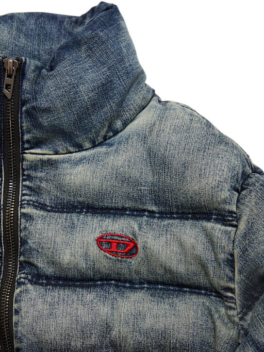 Diesel Kids: Cotton blend denim puffer jacket - kids-boys_1 | Luisa Via Roma