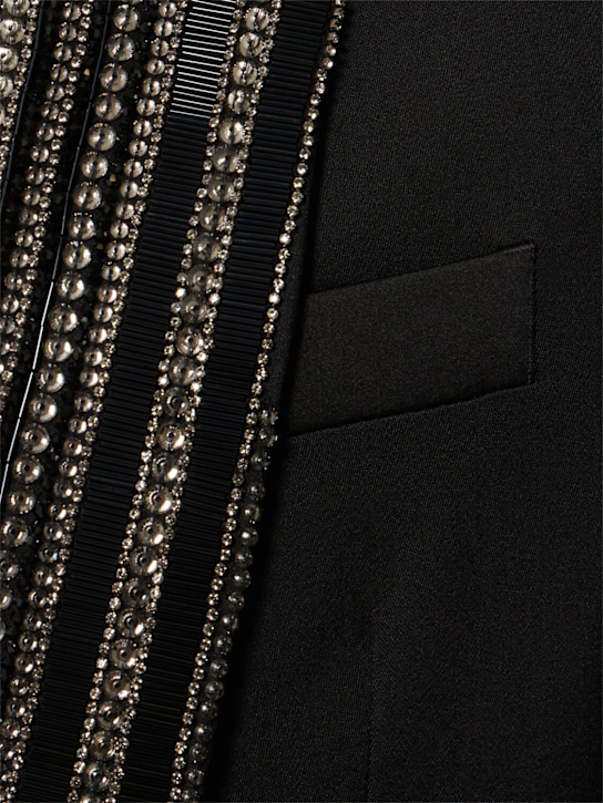 Amiri: Embellished shawl collar wool blazer - Black - men_4 | Luisa Via Roma