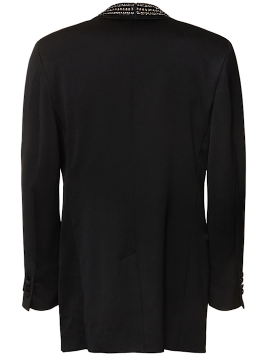 Amiri: Embellished shawl collar wool blazer - Black - men_3 | Luisa Via Roma