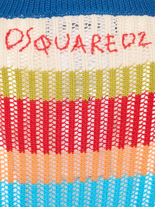 Dsquared2: 条纹针织棉质长款连衣裙 - 多色 - women_4 | Luisa Via Roma