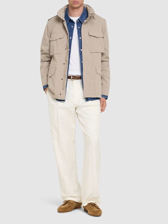 ASPESI: Minifield cotton blend poplin jacket - men_1 | Luisa Via Roma