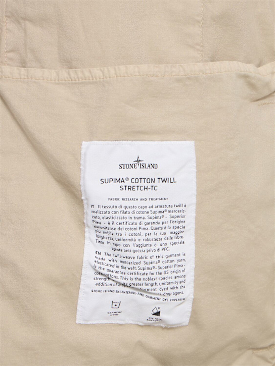 Stone Island: Short stretch cotton parka - Desert - men_5 | Luisa Via Roma
