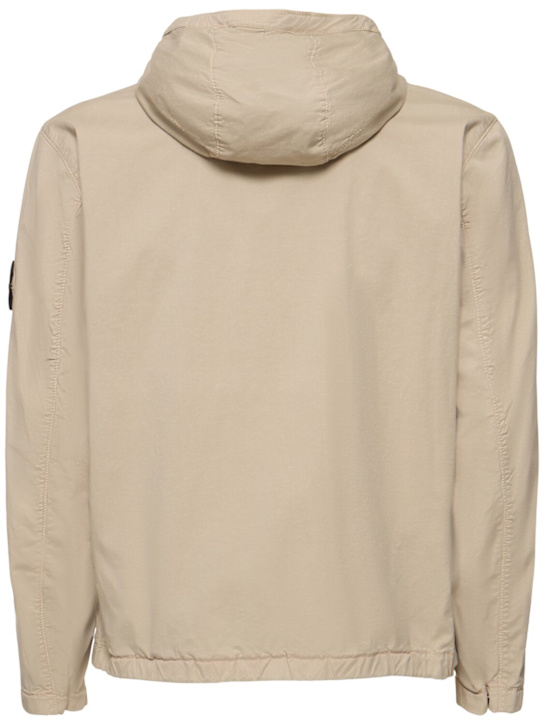 Stone Island: Short stretch cotton parka - Desert - men_3 | Luisa Via Roma