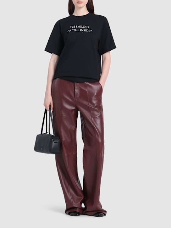 Victoria Beckham: Slogan コットンTシャツ - women_1 | Luisa Via Roma