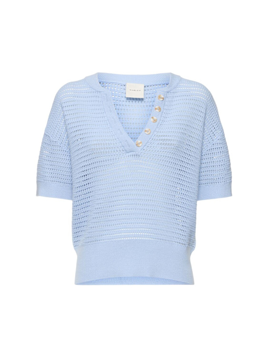 Varley: Callie boxy knit polo sweater - women_0 | Luisa Via Roma