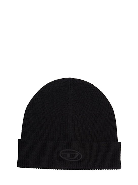 Diesel Kids: Wool blend knit beanie - ブラック - kids-boys_0 | Luisa Via Roma