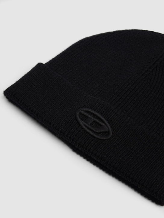 Diesel Kids: Wool blend knit beanie - ブラック - kids-boys_1 | Luisa Via Roma