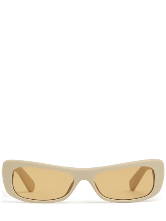 Jacquemus: Les Lunettes Capri squared sunglasses - Beige - men_0 | Luisa Via Roma